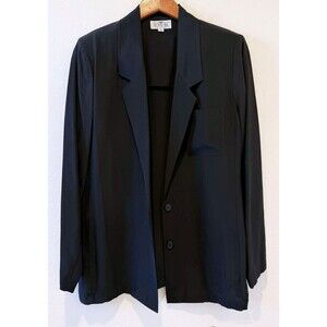 Vintage 90's 100% Silk Women's Blazer Jacket Unstructured Minimalist Career 10